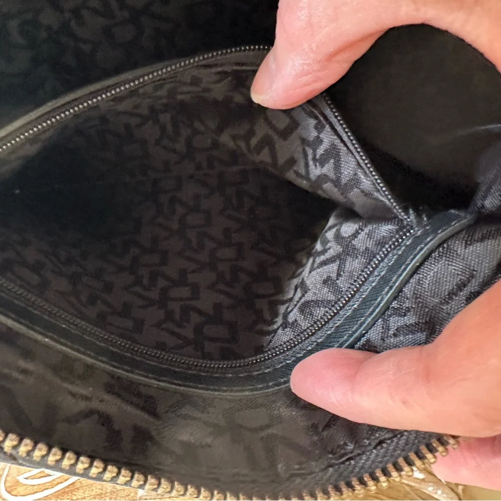 DKNY Quilted Lamb Leather Crossbody Bag Black